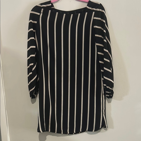 LOFT Black and Tan Striped Blouse - Picture 1 of 6